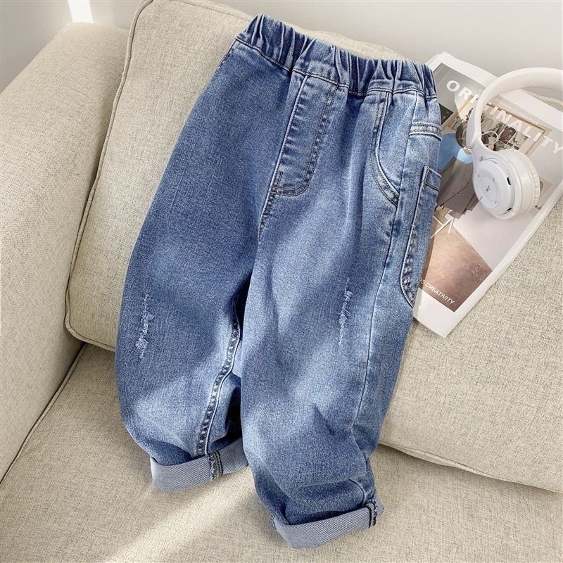Jeans Spring Boys Casual Children Denim Ripped 3 4 5 6 7 8 9 10 11 12 years Kids Trousers Clothes Harem Pants Bagg 230905