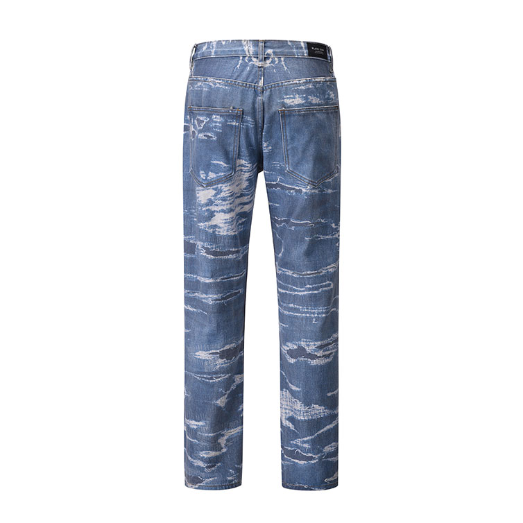 Ripped Denim Pants Vintage Do Old Black Blue Casual Straight Leg Jeans For Men Women Summer Fashion Clothing