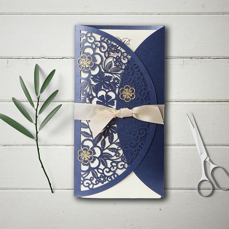 Wedding Invitations Business Cards European Style Exquisite Personalized Printable Laser Cut Flora Hollow Out Paper Card ZZ