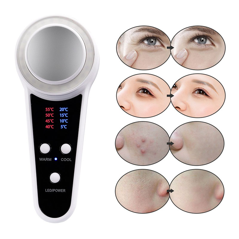 Face Care Device Anti-aging Hot Cold Hammer Cryo therapy Blue Photon Acne Treatment Skin Beauty Massager Lifting Rejuvenation LED Light Therapy