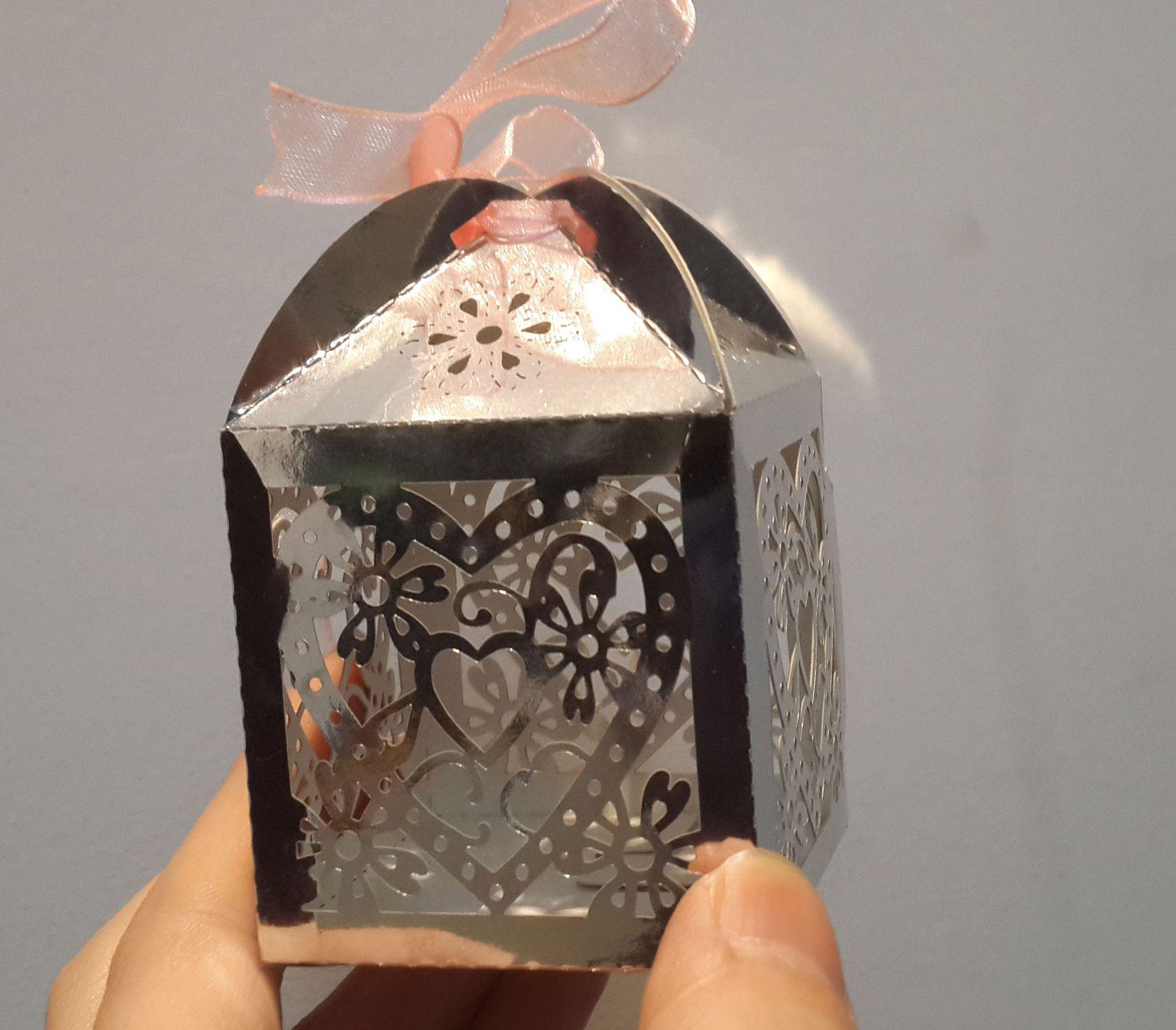 Love Heart Laser Cut Candy Favor Holders Gift Boxes Chocolate Present Bridal Birthday Bomboniere box with Ribbons country wedding gifts ZZ
