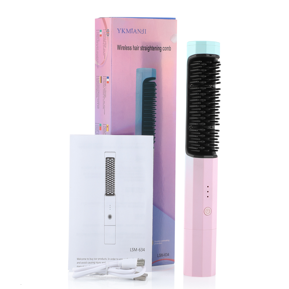 Hair Straighteners 2 In 1 Straightener Brush Professional Comb for Wigs Curler Styling Tools 230906