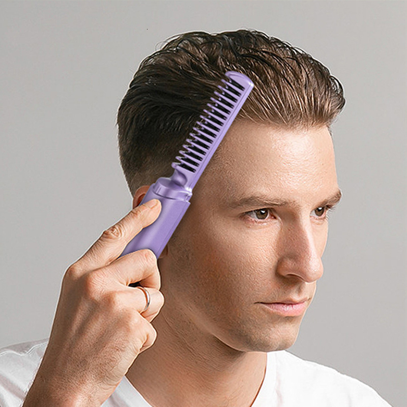 Hair Straighteners Straightener Curler Charging Wet Dry Electric Heating Comb Flat Iron Straightening Styling Tool Home Appliances 230906