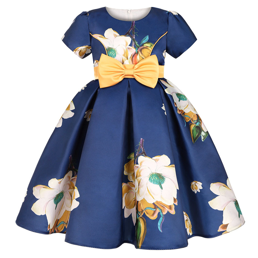 Girl s Dresses Summer Kids Flower for Girls Christmas Children Clothing Dress Princess Brithday Wedding Party Baby Girl With Bow 230906
