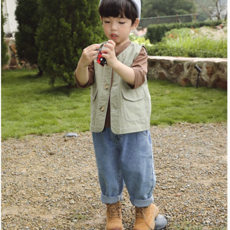 Jeans Toddler Clothes Korean Versatile Boys Denim Baggy Trousers Loose Casual Big Pocket Baby Boy Harem Pants Costume 230905z