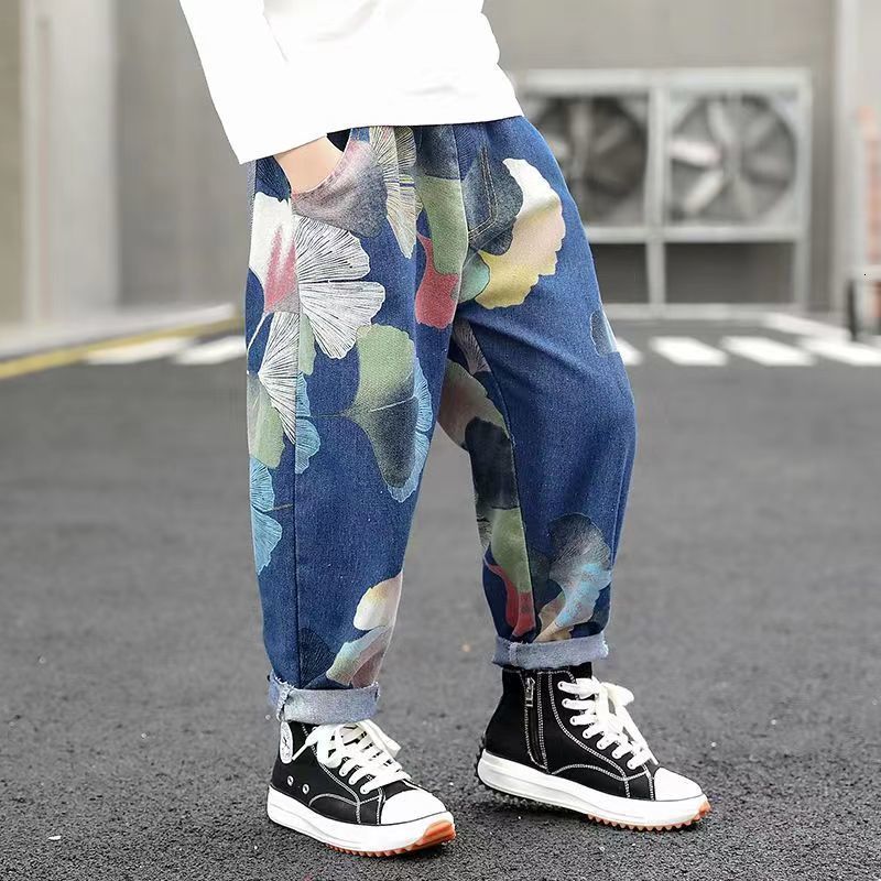 Jeans Kids Boys Fashion Clothes Ripped pants Denim Clothing Children Baby Boy Cowboy Long Trousers AS23 230905
