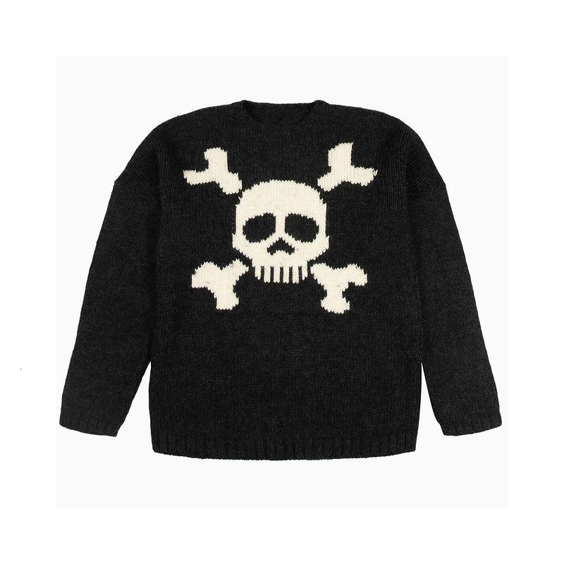 Men s Sweaters Gothic Sweater Skull Graphic Knitwear Hip Hop Punk Pullover Retro Vintage Long Sleeve Women s Top Oversize Y2K Clothes 90s 230906