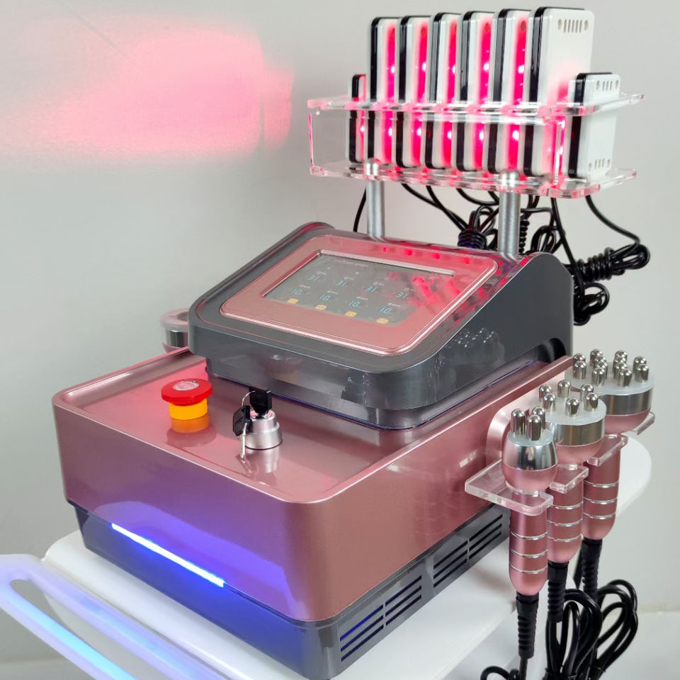 2024 NEW S Shape Vacuum Ultrasonic 6 in 1 Lipolaser Body Cavitation Machine 8Pads Lipo Laser Rf Skin Tightening Beauty Machine
