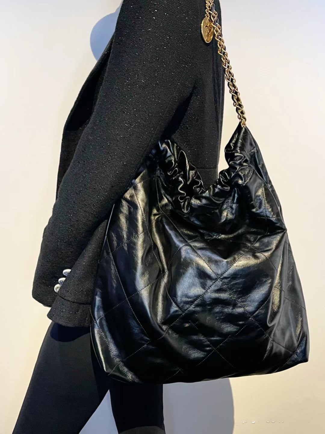 10A Shoulder Bags Mirror Quality Luxury designers bag Mini Bucket 22 handbag shopping Calfskin Quilted Tote Black Purse Womens Silver Chain BagYRd