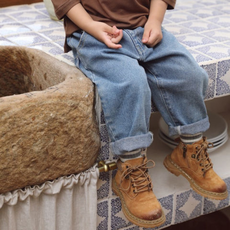 Jeans Toddler Clothes Korean Versatile Boys Denim Baggy Trousers Loose Casual Big Pocket Baby Boy Harem Pants Costume 230905z