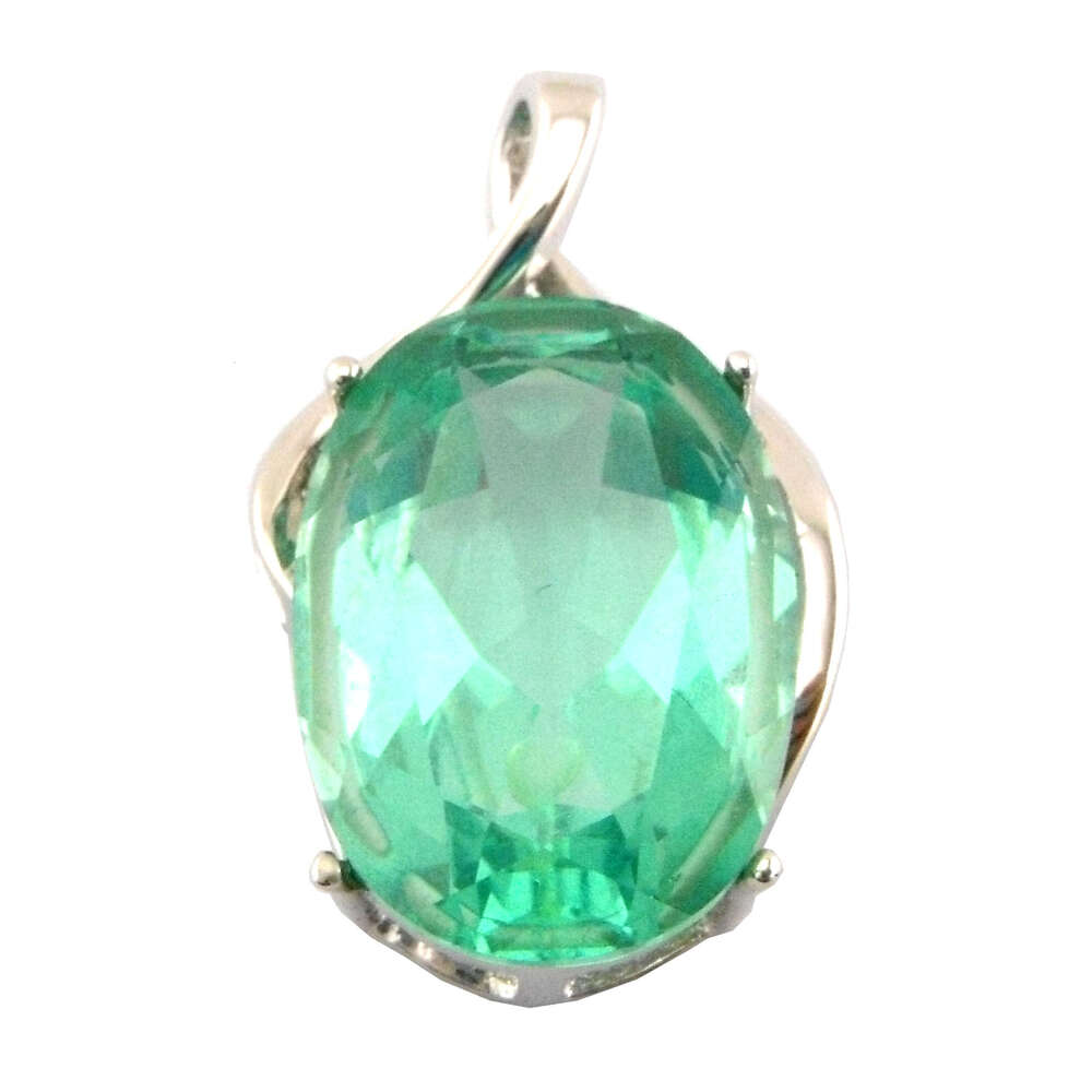 Big stone pendant Newest designsilver jewelry pendant green spinel pendant women necklaceNatural stone pendant