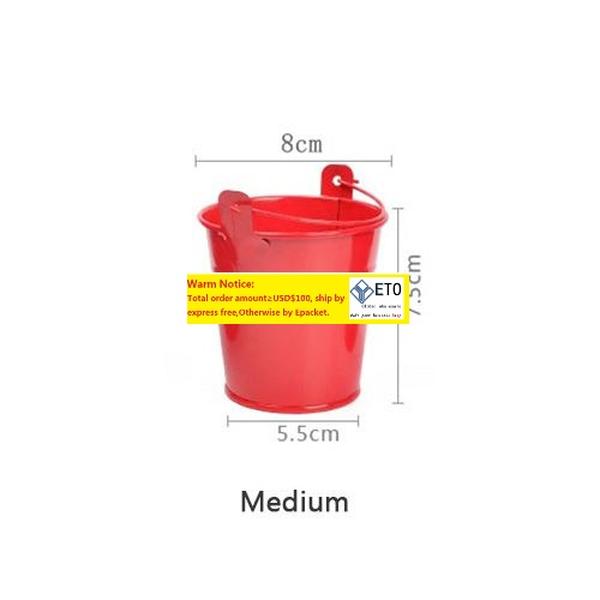 100pcs Metal Wedding Party Shower Gift Potted Plants Mini Small Assorted Colored Tin Pails Buckets Bucket Candy Chocolate Box ZZ