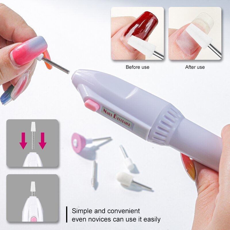 Nail Manicure Set 5 In 1 MINI Electric Drill Kit Pedicure Grinding Polishing Art Sanding File Pen Tools Machine 230906
