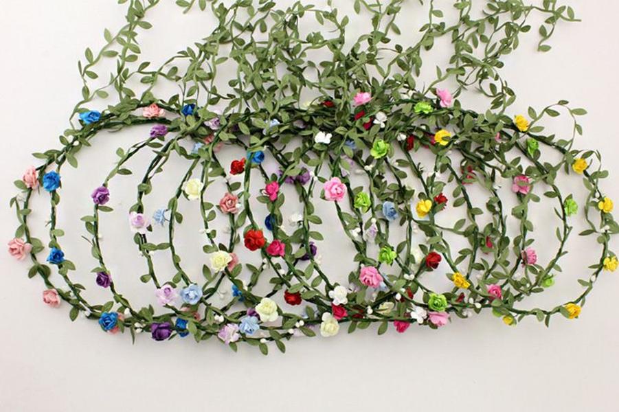 Fairy Leaves Rattan Wedding Garlands Bridesmaid Bridal Headband Flower Crown Bohemia Beach Head Flower Girl Accessories ZZ