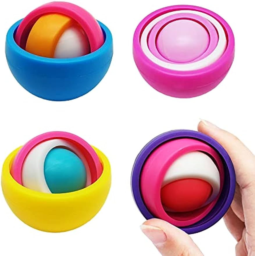 Fidget Sensory Toys Infinite Flip Funny Spinner 3D Ball Desk Toy for Kids Adults Anxiety Relief Fingertip Gyro Birthday Party Favors Gifts Classroom Supplies Prizes