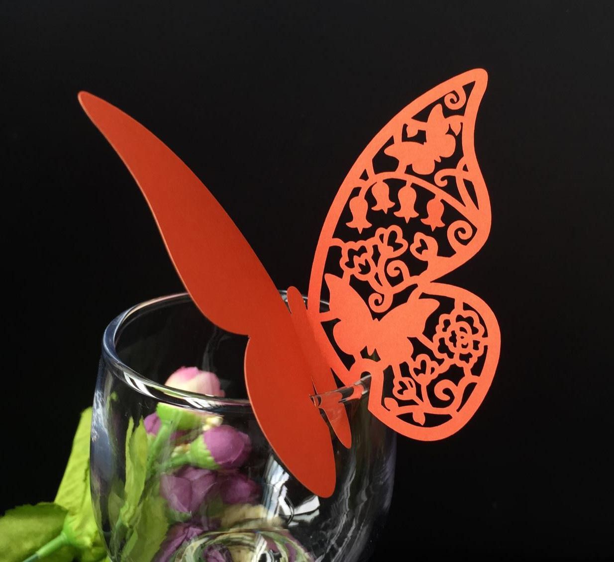Laser Cut Place Cards With Butterfly Paper Cutting Name Party Place Wedding Decorations ZZ