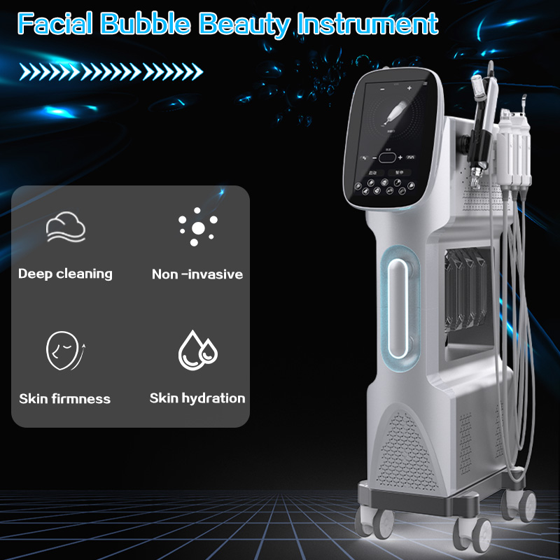 New Face 9 In 1 Aqua Facial Machine Super Bubble Oxygen Jet Peel Deep Clean Skin Scrubber Whiten Moisturizing Beauty Salon Device Skin Rejuvenation Fa