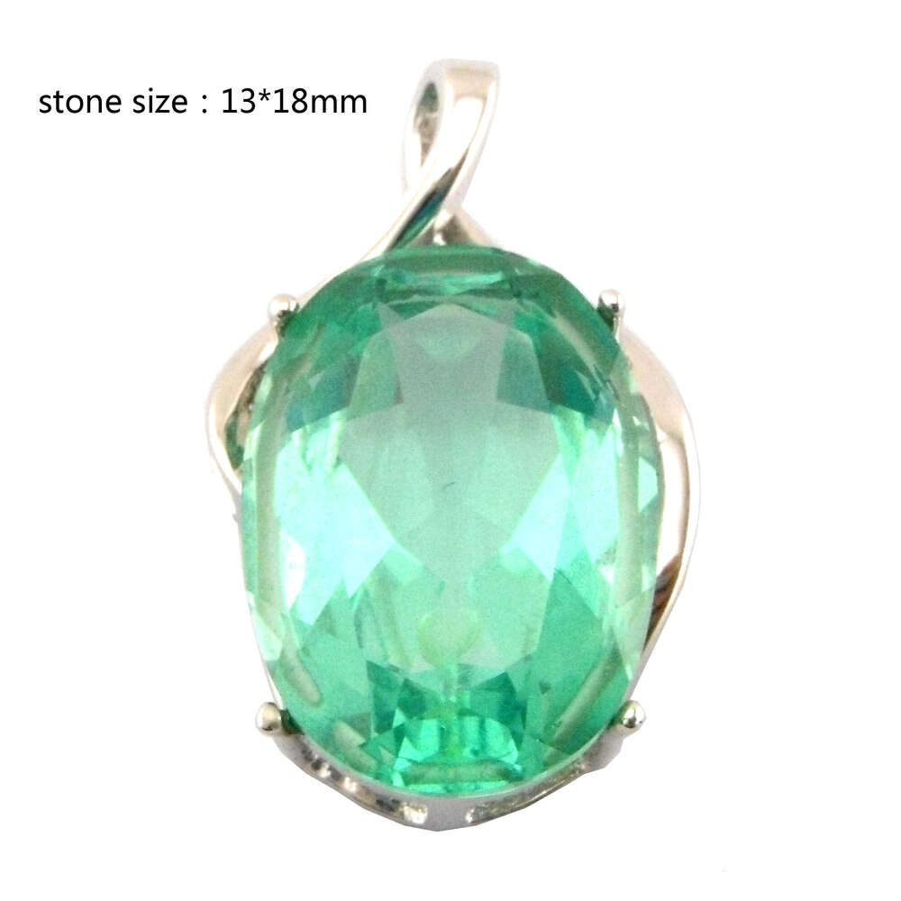 Big stone pendant Newest designsilver jewelry pendant green spinel pendant women necklaceNatural stone pendant