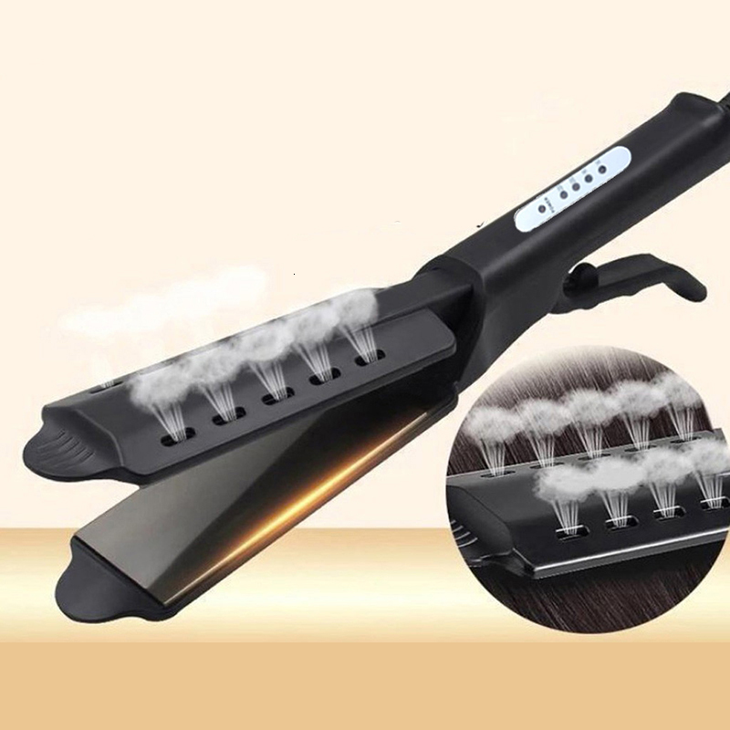 Hair Straighteners Ceramic Tourmaline Ionic Flat Iron Straighten FourGear Temperature Setting Salon Steam Straightener 230906