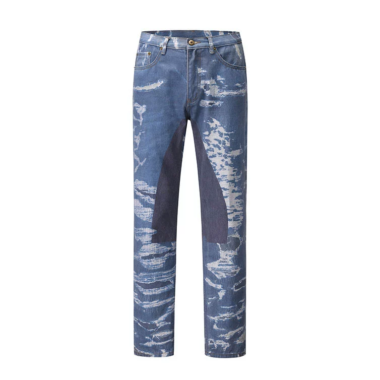 Ripped Denim Pants Vintage Do Old Black Blue Casual Straight Leg Jeans For Men Women Summer Fashion Clothing