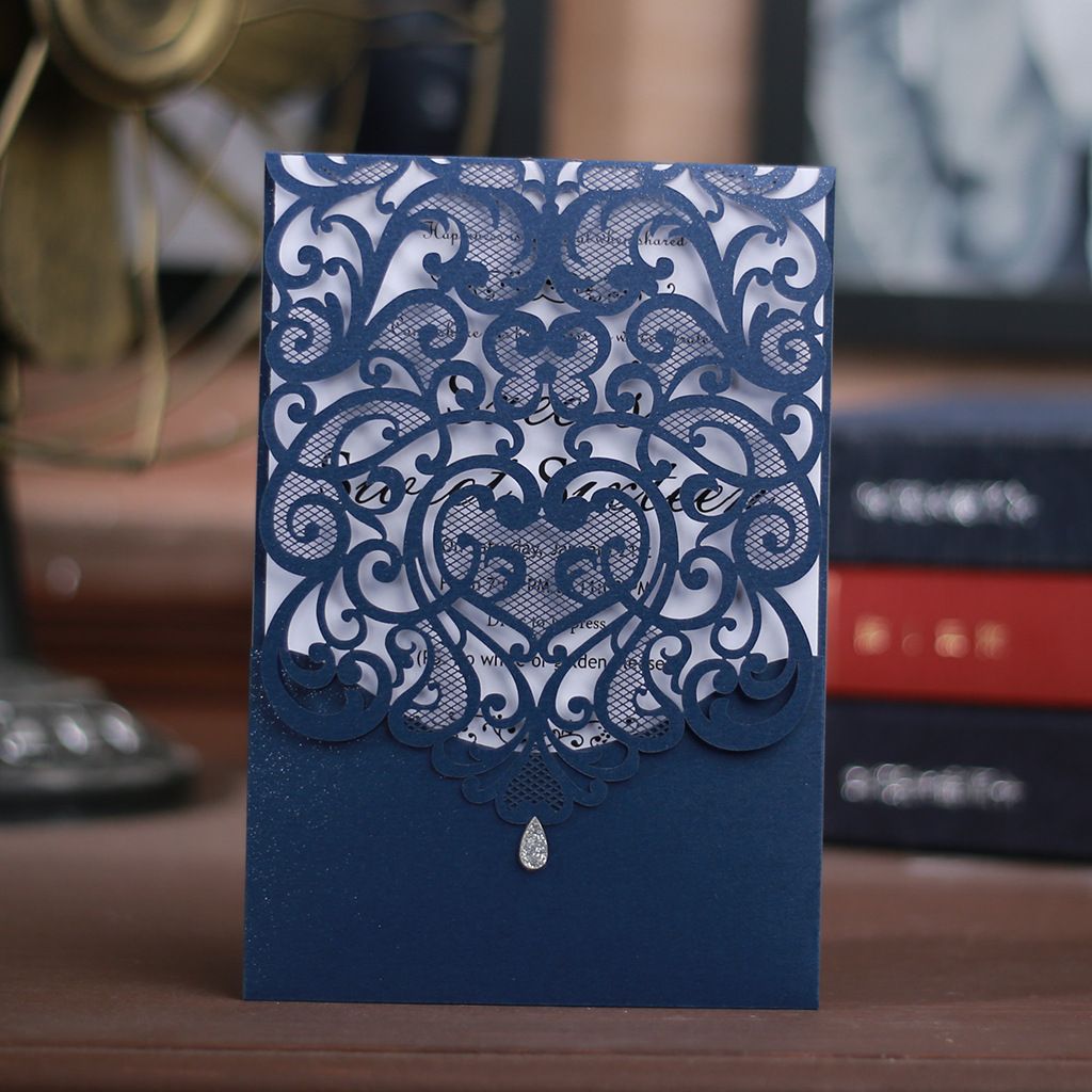 2021 Laser Cut Wedding Invitations OEM in 41 Colors Customized Hollow With Folded Gates Personalized Wedding Invitation Cards ZZ