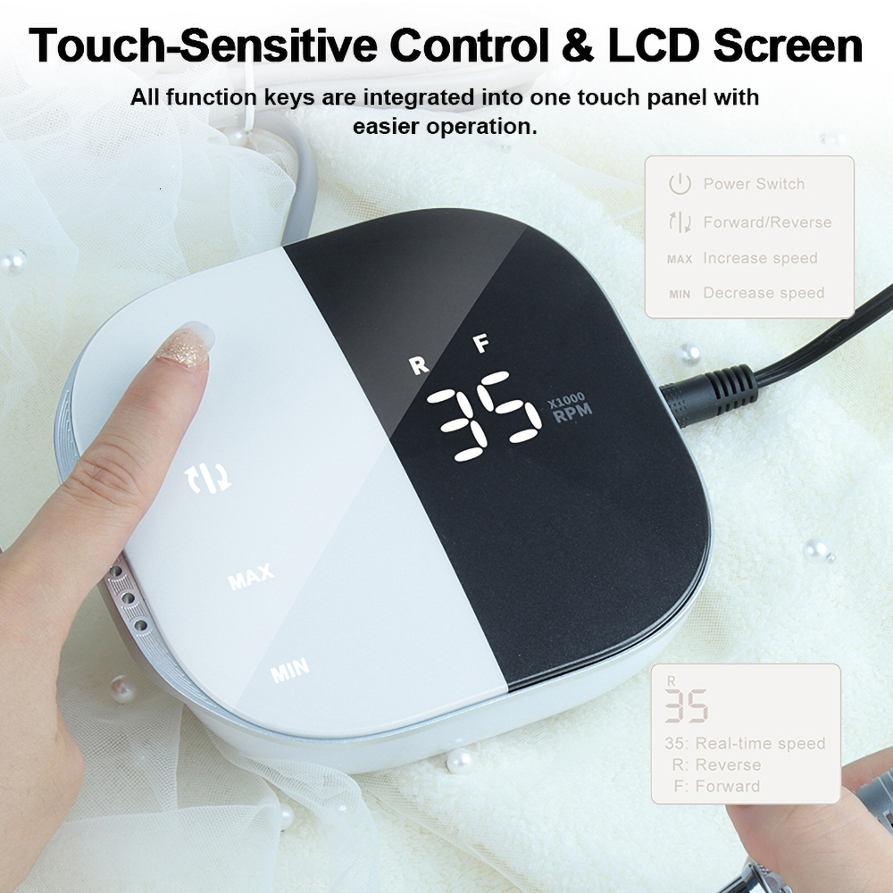 Nail Manicure Set 35000rpm Electric Drill Machine Professional Powerful Apparatus for Home Salon 230906