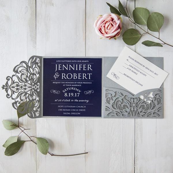 European Style Laser Hollow Personal Wedding Inviitation Cards Customization Invites With Envelope Wedding Accessory Blank Inner Custom ZZ