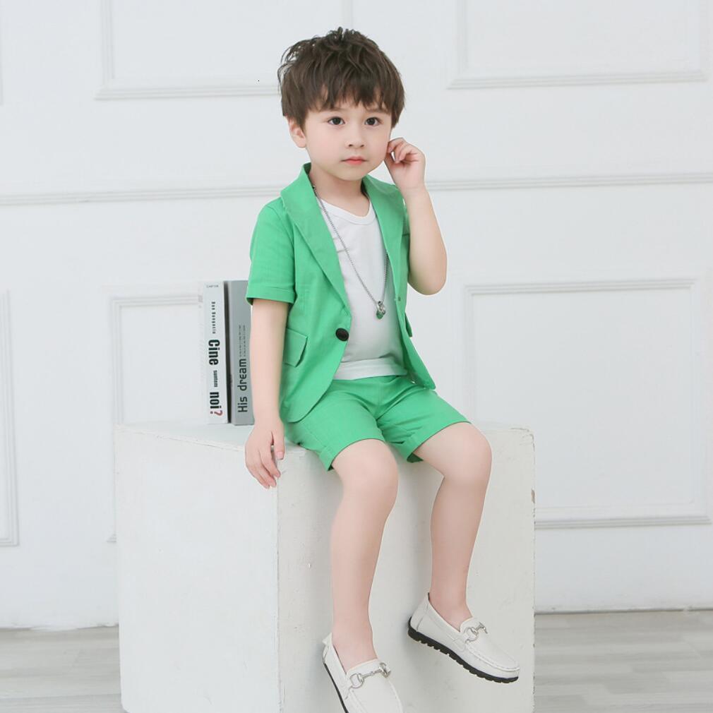Suits Boys Blazers Sets Wedding Or Birthday Party Summer Business Suit Shorts Jacket Sleevele T Shirt Kids Boy Clothing 3Pcs Outfit 230906