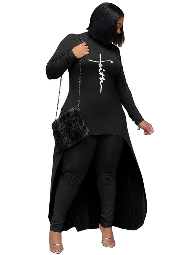 Women's Plus Size Tracksuits Wmstar Two Piece Set for Women Clothing Long Tops and Pants Sets Leggings Matching Stretch Wholesale Dropshopping 23