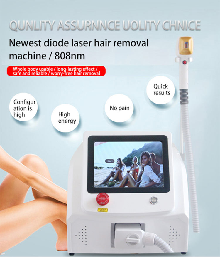 Hight Efficiency 808nm Diode Laser Hair Removal Machine 3 Wavelength 755 808 1064 For Whole Body Laser Epilator Salon
