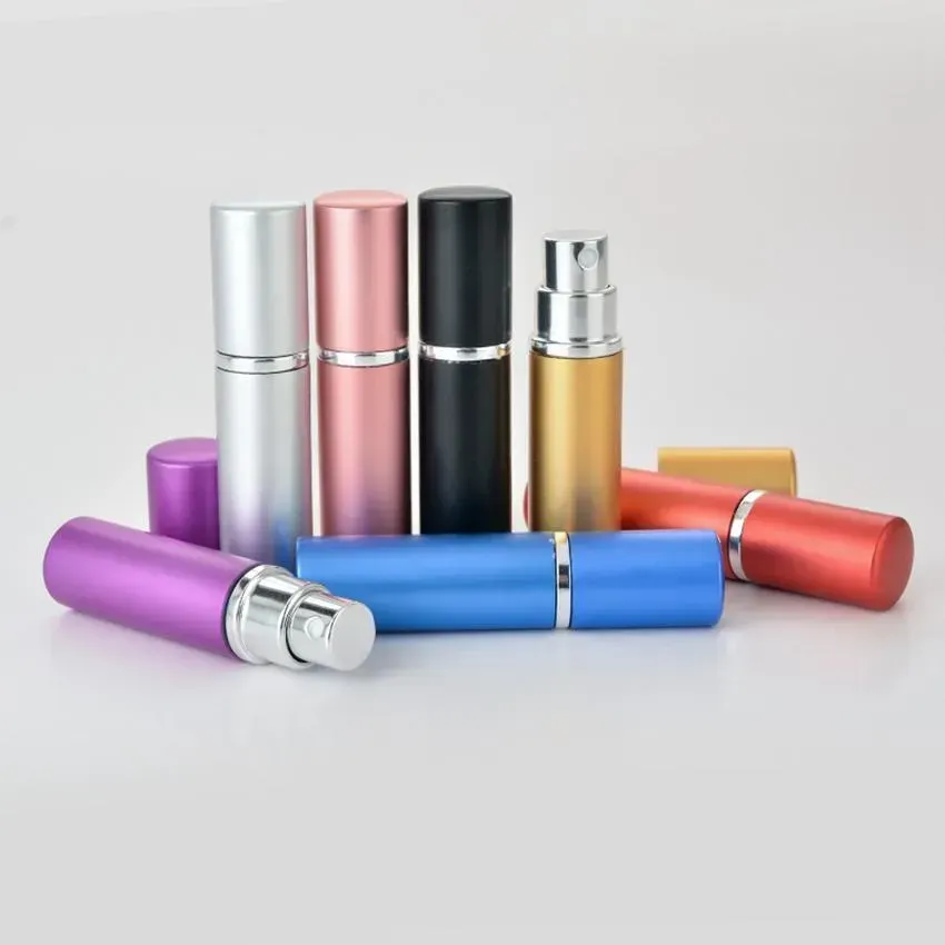 5ml Perfume Party Favor Aluminium Anodized Compact Atomizer Fragrance Glass Travel Refillable Spray Bottle Sep01