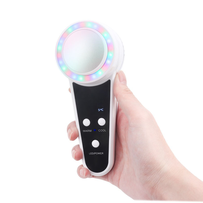 Hot Cold Hammer Beauty Machine Home Use Mini Body Face Massager Cryo Treatment Led Light Photon Therapy Skin Lifting Face Skin Rejuvenation Anti Aging