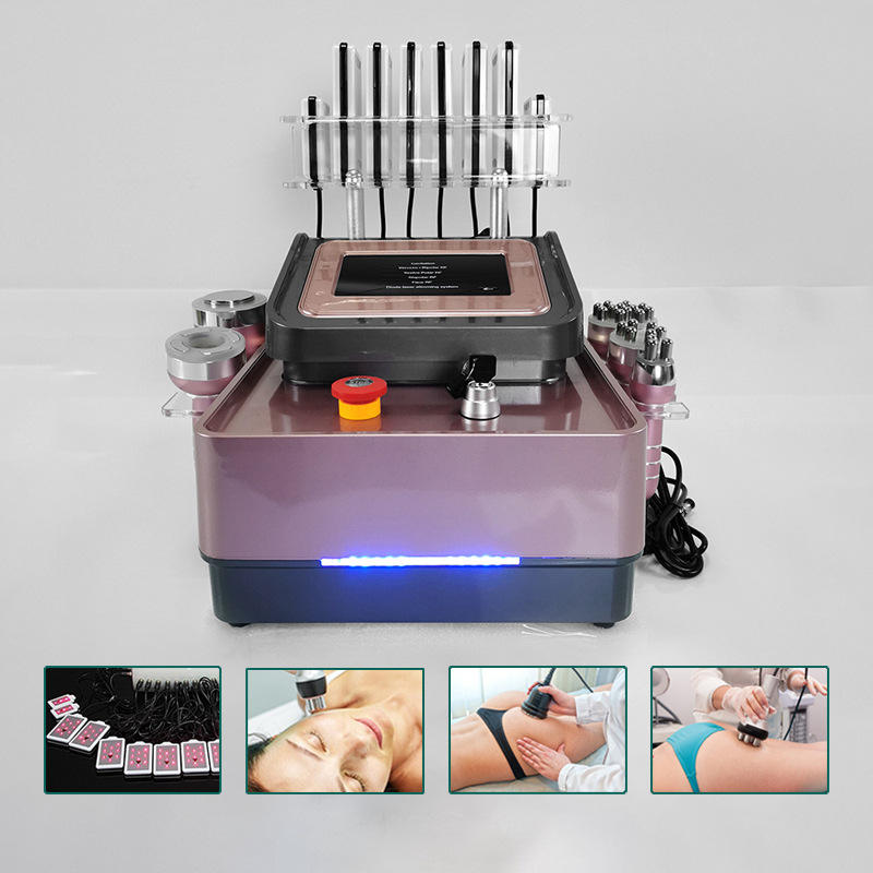2024 NEW S Shape Vacuum Ultrasonic 6 in 1 Lipolaser Body Cavitation Machine 8Pads Lipo Laser Rf Skin Tightening Beauty Machine