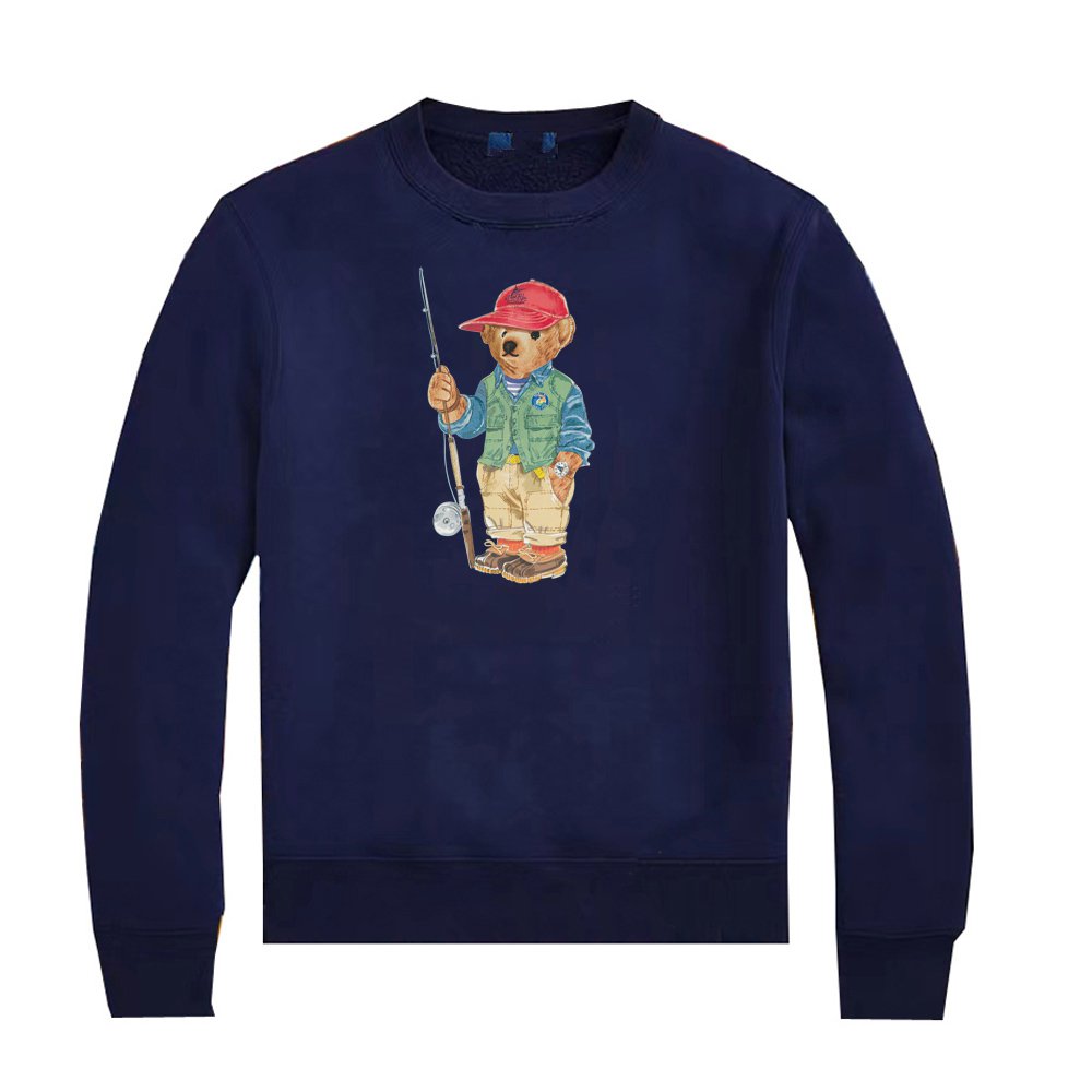 US Bear polos Men's Hoodies sweater pullover printed bear cotton long sleeve European and American autumn winter 2023 new casual color contrast