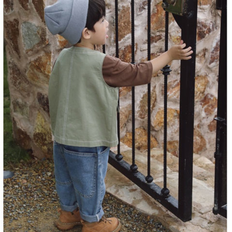 Jeans Toddler Clothes Korean Versatile Boys Denim Baggy Trousers Loose Casual Big Pocket Baby Boy Harem Pants Costume 230905z