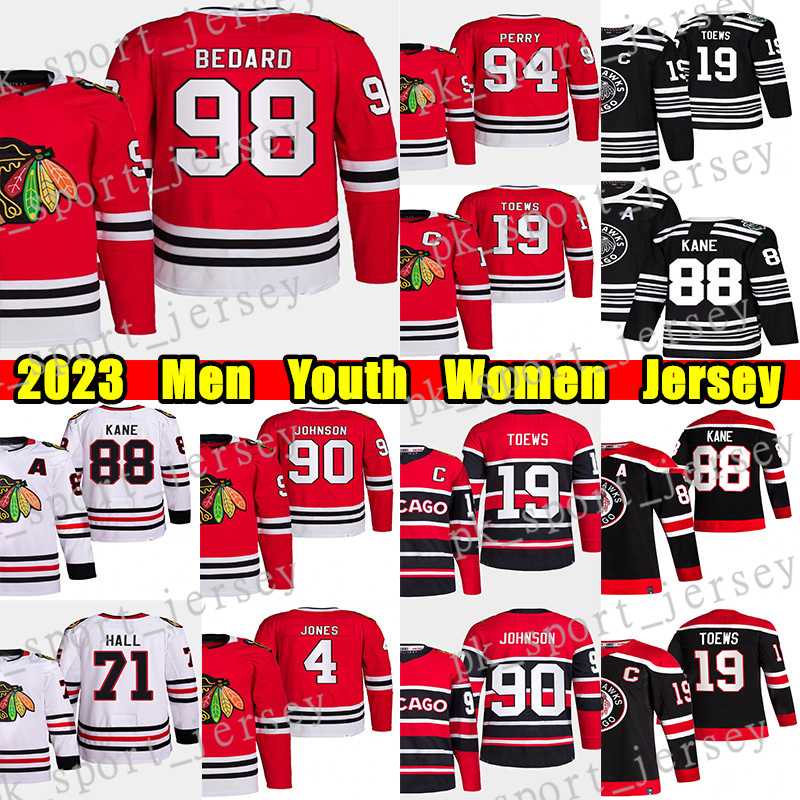 #98 Connor Bedard Reverse Retro hockey jersey #90 Tyler Johnson Jonathan Toews Taylor Hall Corey Perry Patrick Kane Seth Jones Jaxson Stauber Clark Griswold jerseys