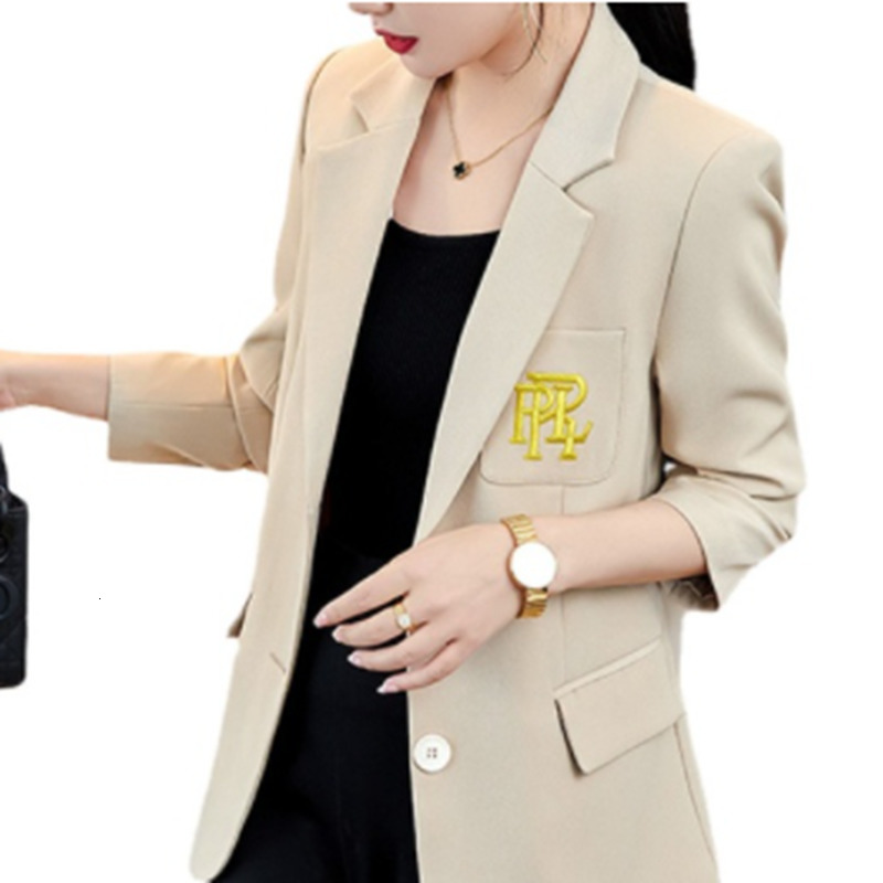 Womens Suits Blazers Blends Blazers Feminino for Traf Woman HighEnd Letter Embroidered Suit Tops Temperament Elegant Business Zevity Womens Clothing 2