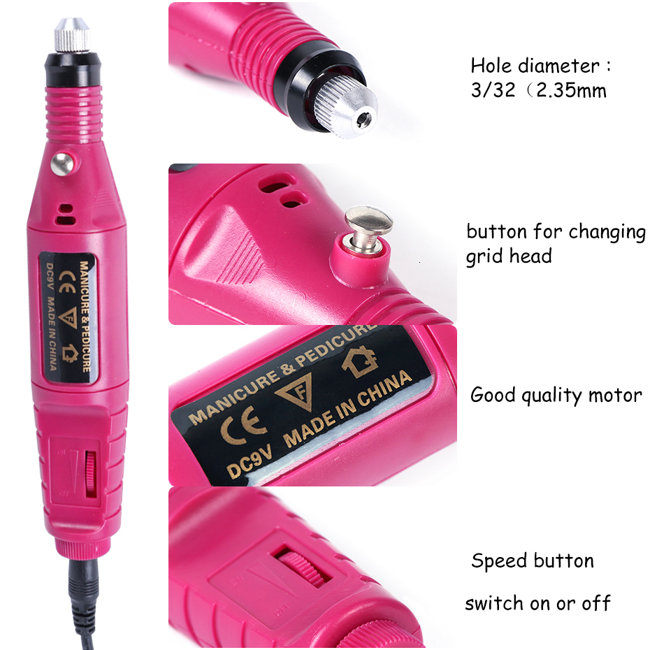 Nail Manicure Set Wool Quartz Diamond Nails Drill Machine Pedicure Electric Sander Cutters Polisher LEHBS011P1 230906