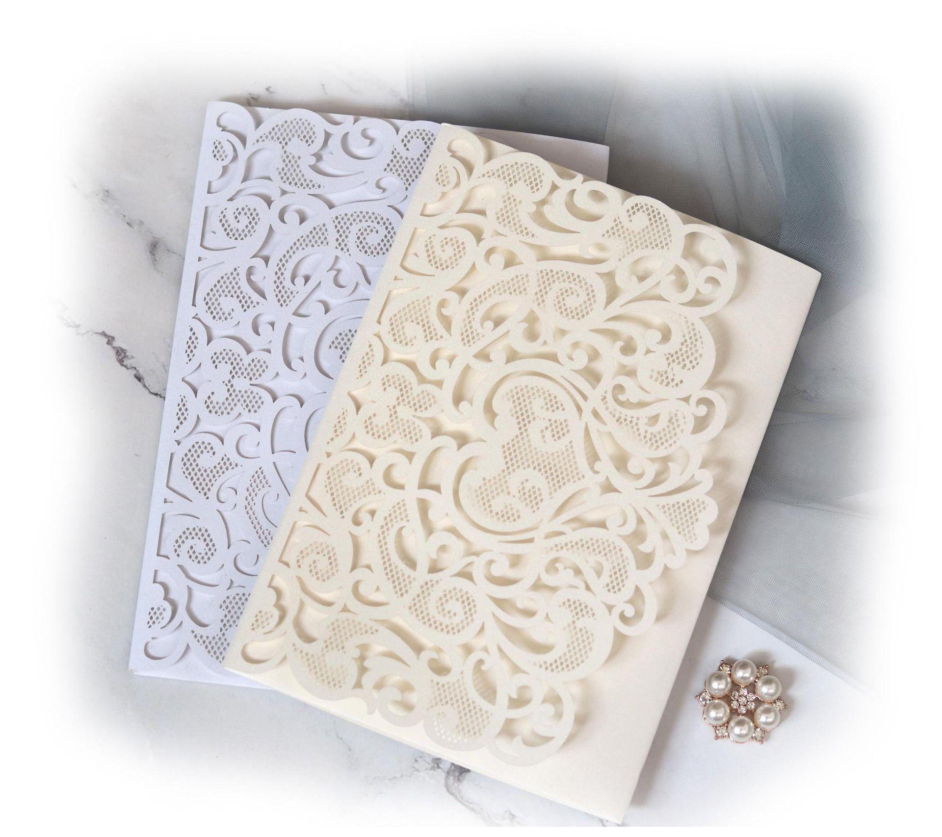 Wedding Invitations Fashion 3D Marriage Laser Cut Invite Card Hollow Out Personalized Insert Printing Mti Colors Folder Invitation ZZ
