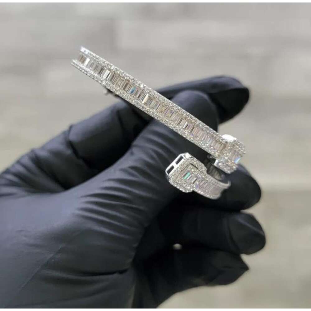 Luxury Designer High Jewelry Women's Bracelet Ice Out VVS Moissanstone Tennis Bracelet with FREE shipping