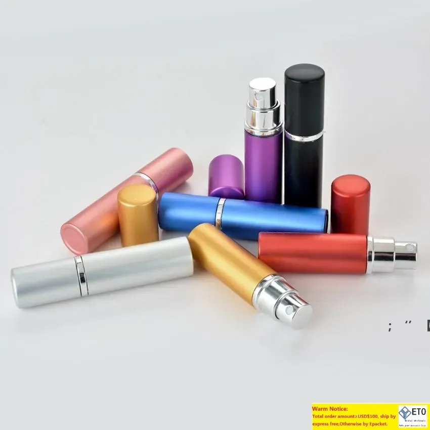 5ml Perfume Party Favor Aluminium Anodized Compact Atomizer Fragrance Glass Travel Refillable Spray Bottle Sep01