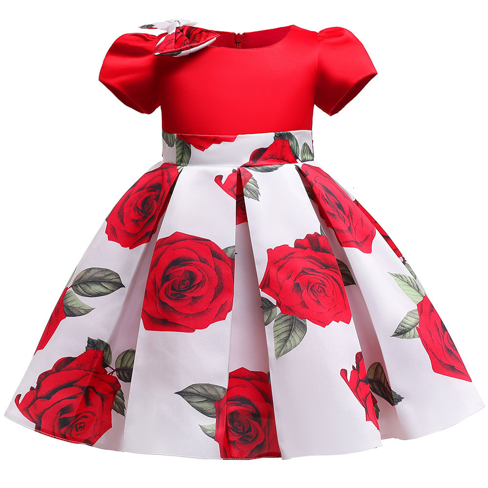 Girl s Dresses Summer Kids Flower for Girls Christmas Children Clothing Dress Princess Brithday Wedding Party Baby Girl With Bow 230906