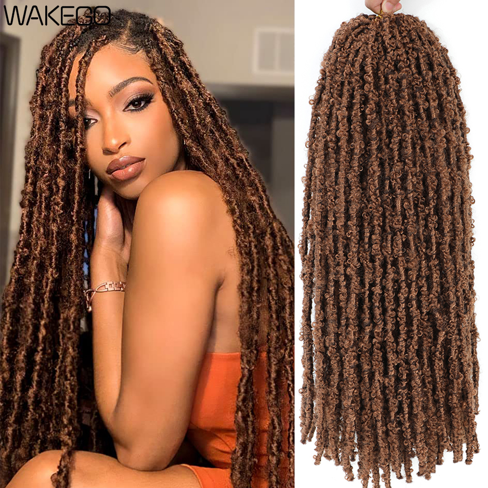 Human Hair Bulks 14 18 24 Inch Goddess Butterfly Locs Crochet Hair Ginger Burgundy Blonde Dreadlocks Butterfly Faux Soft Locs Crochet Hair Braids 2309