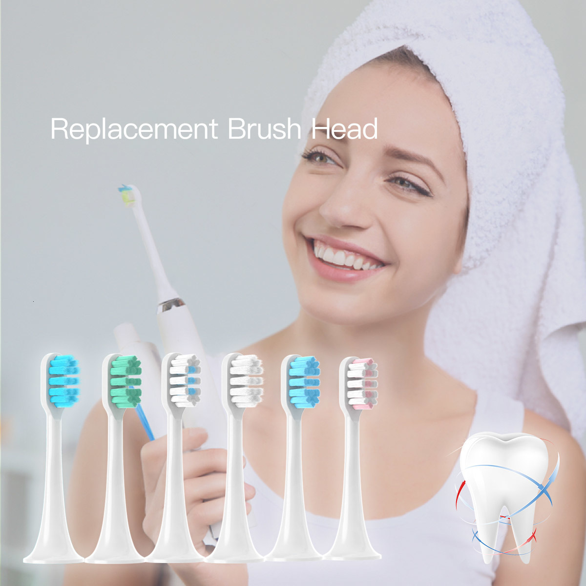 Toothbrushes Head 12PCS Replacement Brush Heads For XIAOMI MIJIA T300T500T700 Sonic Electric Tooth Soft Bristle Caps Vacuum Package Nozzles 230906