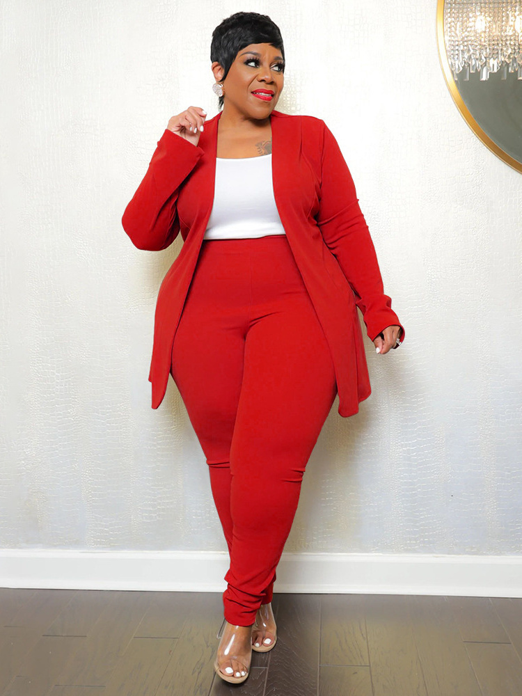 Women's Plus Size Tracksuits Wmstar Two Piece Outfit Matching Suit Solid Top Leggings Pants Sets Casual Fall Winter Wholesale Drop 230905