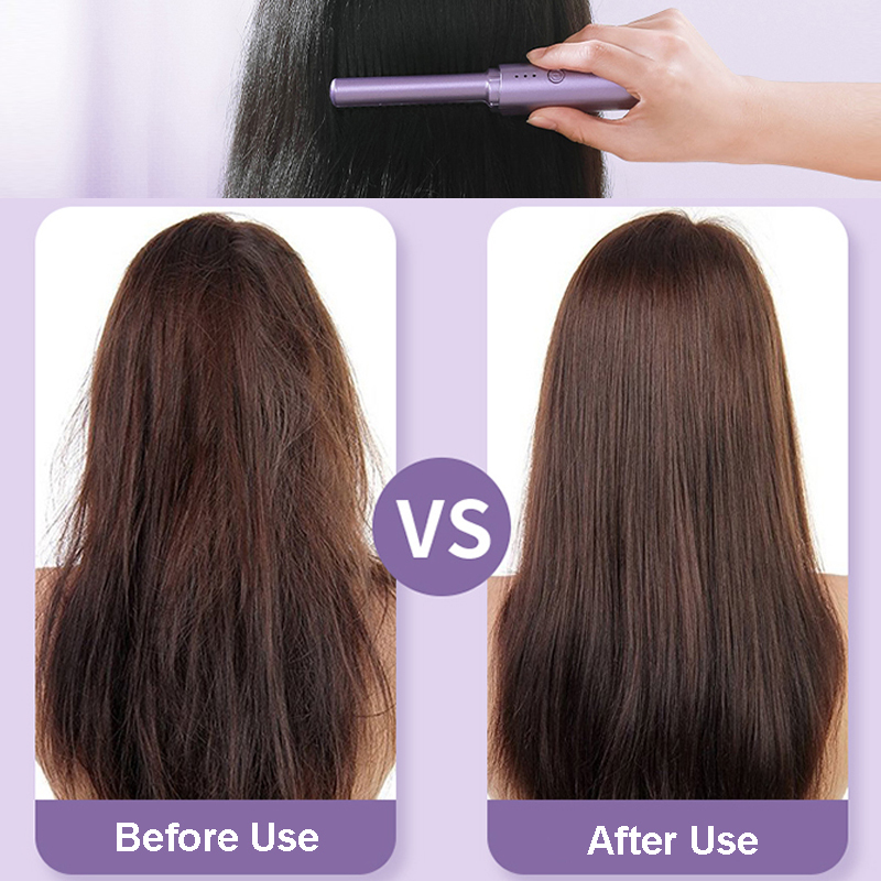 Hair Straighteners Straightener Curler Charging Wet Dry Electric Heating Comb Flat Iron Straightening Styling Tool Home Appliances 230906