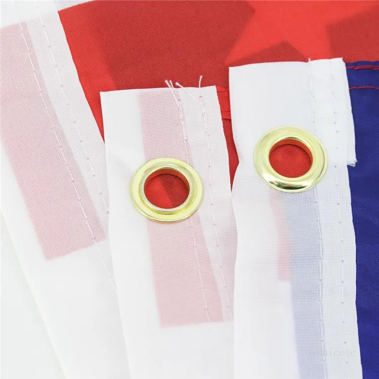 Festive 90X150cm Embroidered USA Flag banner Outdoor Stars Stripes Brass Grommets Banners 3X5 Feet American decor Flags G0906
