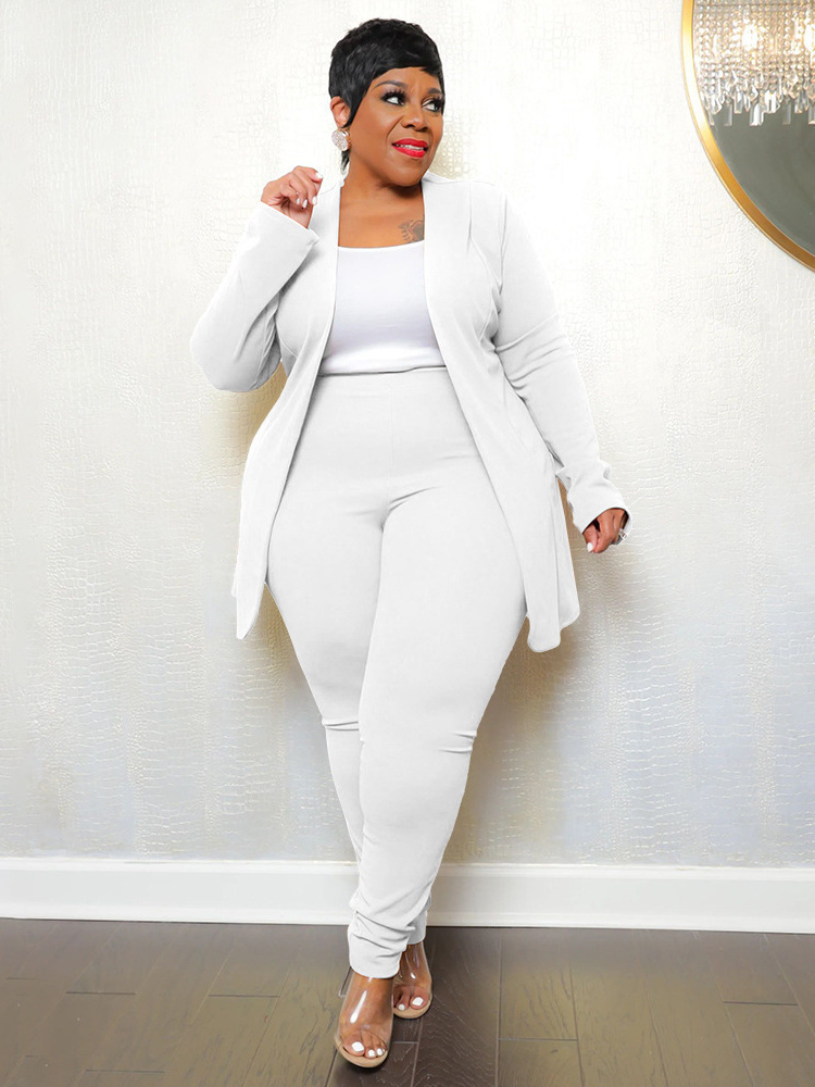 Women's Plus Size Tracksuits Wmstar Two Piece Outfit Matching Suit Solid Top Leggings Pants Sets Casual Fall Winter Wholesale Drop 230905