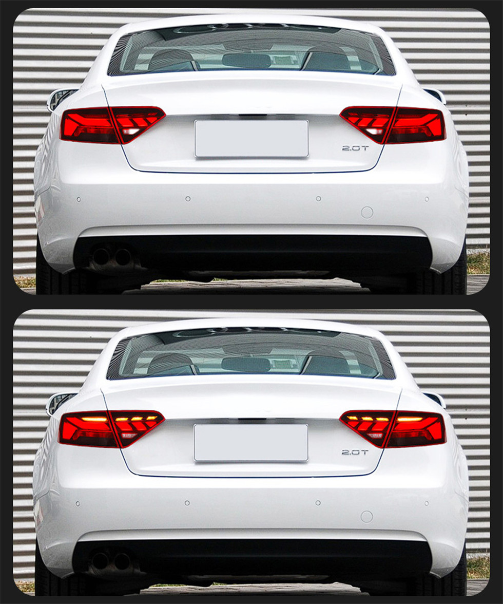 Taillight For A5 A5L 2008-20 16 Tail Lights RS5 Style Sequential Turn Signal Taillight LED Brake Lights Reverse Stop Lamp