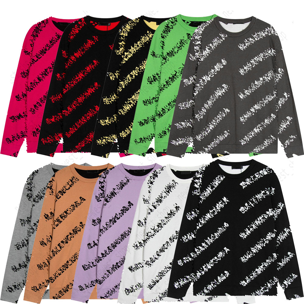 designer mens Plus Size sweaters paris europe sweater black white red blue paris casual jacquard woollen streetwear loose wooly clothing jumper clothes